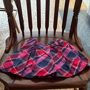 Gymboree Size 4T Plaid Skort/Pleated w Bow/Pink, Blue, Red & Green